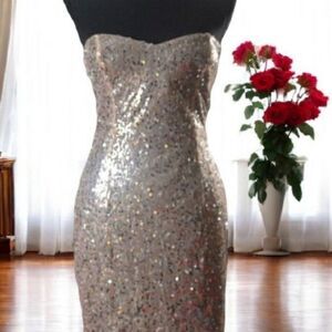 Windsor Strapless Pink Sequin Mini Dress Size 3